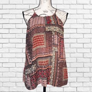 BKE Red and Orange Graphic Camisole Top